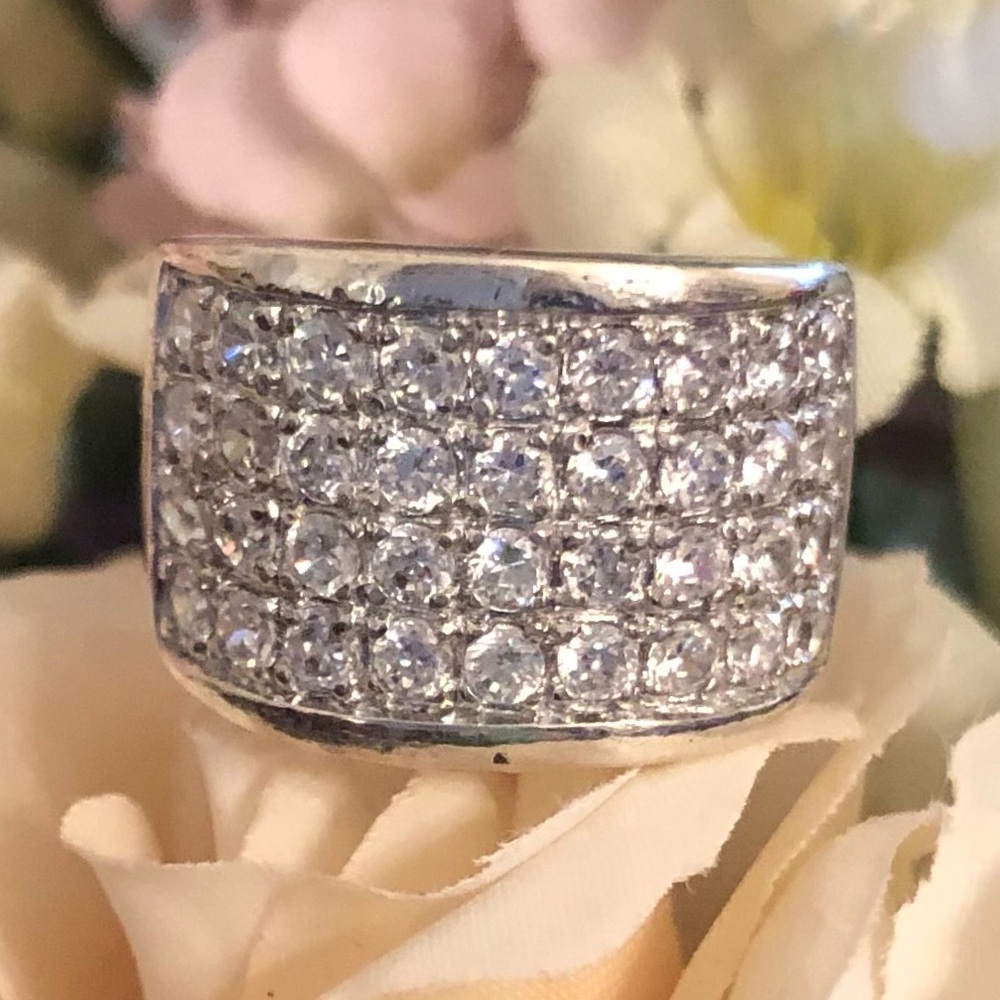 Rare Silpada Sterling Silver Channel-Set Cubic Zirconia Ring R1405 Size 5